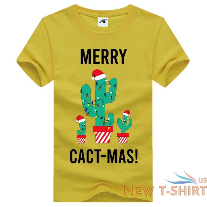 womens girls merry cact mas printed t shirt short sleeve xmas novlety top tees 9 1.jpg