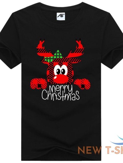 womens girls merry christmas printed t shirt short sleeve stretchy top tees 0.jpg