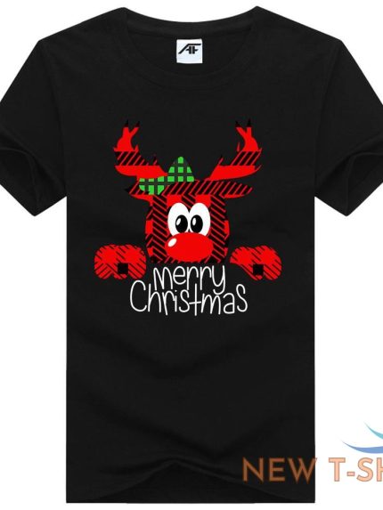 womens girls merry christmas printed t shirt short sleeve stretchy top tees 1.jpg