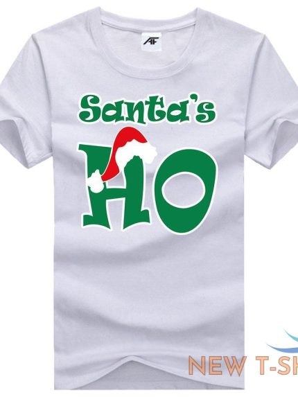 womens girls santa s ho printed t shirt short sleeve stretchy novlety top tees 0.jpg