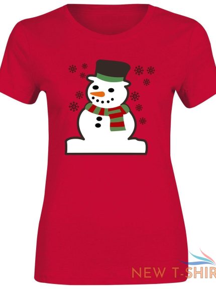 womens girls snowman print christmas short sleeve xmas gift top t shirt 0.jpg