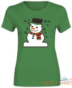 womens girls snowman print christmas short sleeve xmas gift top t shirt 1.jpg