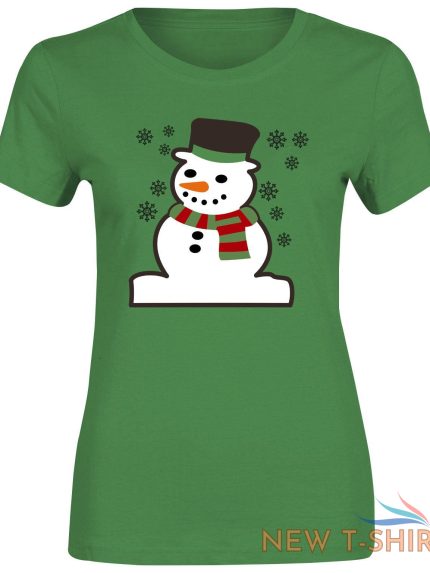womens girls snowman print christmas short sleeve xmas gift top t shirt 1.jpg