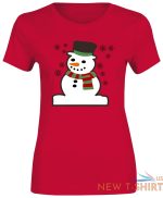 womens girls snowman print christmas short sleeve xmas gift top t shirt 2.jpg