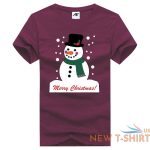 womens girls snowman printed t shirt short sleeve stretchy novlety top tees 0 1.jpg