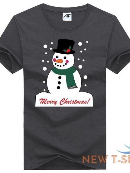 womens girls snowman printed t shirt short sleeve stretchy novlety top tees 1 1.jpg