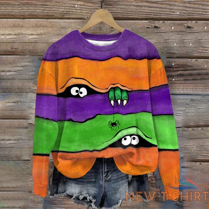 womens halloween crewneck tshirt casual color block long fall shirt plus size 0.jpg