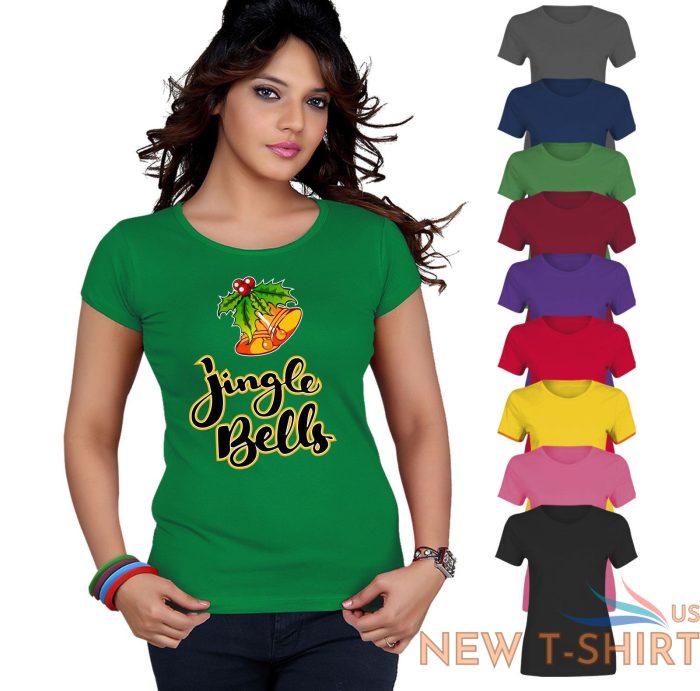 womens jingle bells christmas xmas t shirt girls crew neck xmas novelty top 1.jpg