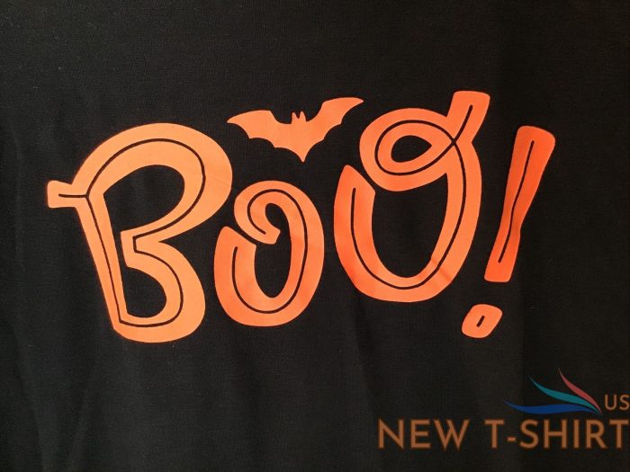 womens l xl or xxl orange boo bat halloween black shirt short sleeve 0.jpg