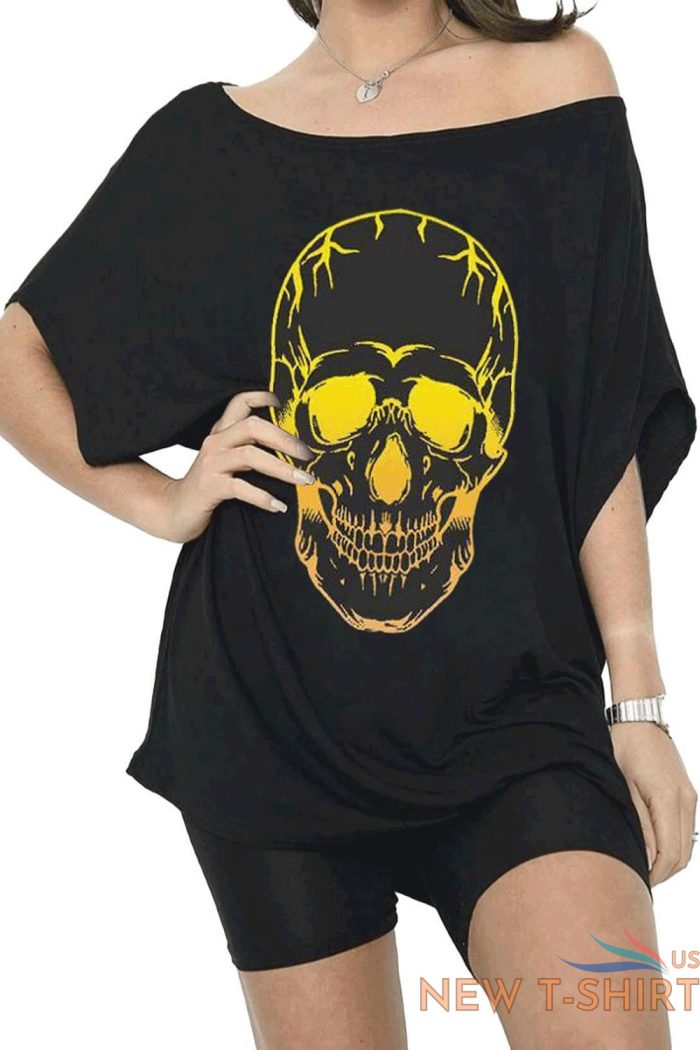 womens ladies batwing halloween printed one shoulder oversized baggy t shirt top 4.jpg