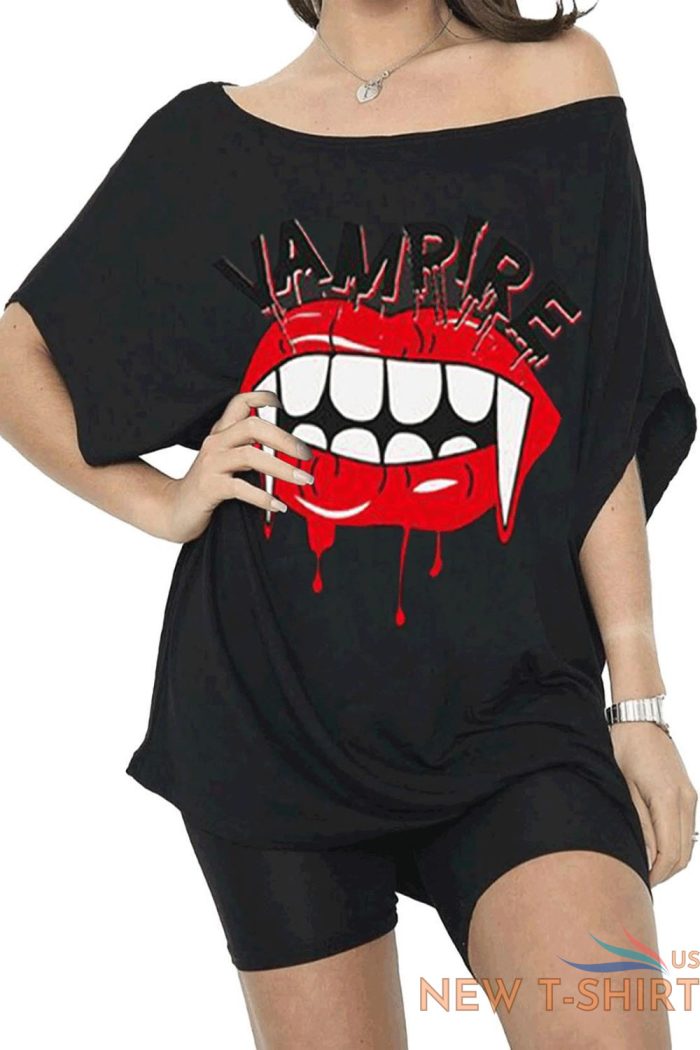 womens ladies batwing halloween printed one shoulder oversized baggy t shirt top 5.jpg