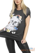 womens ladies butterfly flower skull halloween baggy turn up sleeve t shirt top 2 1.jpg