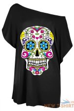 womens ladies halloween skull skeleton heart off shoulder baggy batwing t shirt 1.jpg