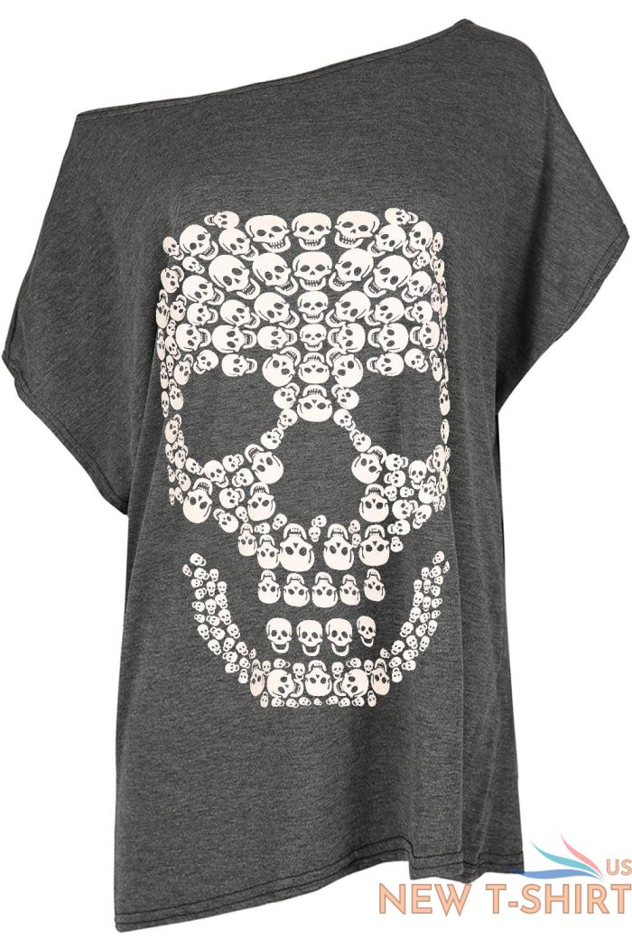 womens ladies halloween skull skeleton heart off shoulder baggy batwing t shirt 7.jpg