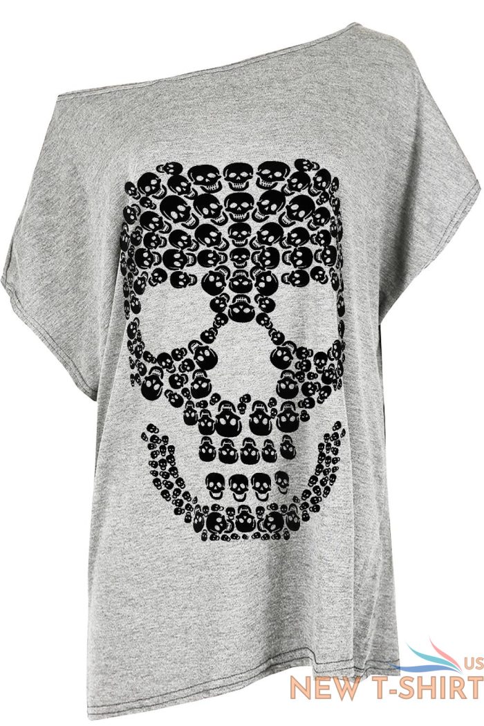 womens ladies halloween skull skeleton heart off shoulder baggy batwing t shirt 8.jpg