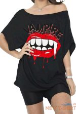 womens ladies one shoulder halloween printed batwing oversized baggy t shirt top 5.jpg