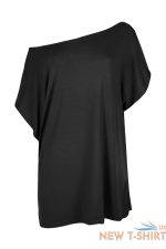 womens ladies oversized baggy printed batwing sleeve one shoulder t shirt top 1.jpg