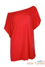 womens ladies oversized baggy printed batwing sleeve one shoulder t shirt top 2.jpg