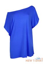 womens ladies oversized baggy printed batwing sleeve one shoulder t shirt top 4.jpg