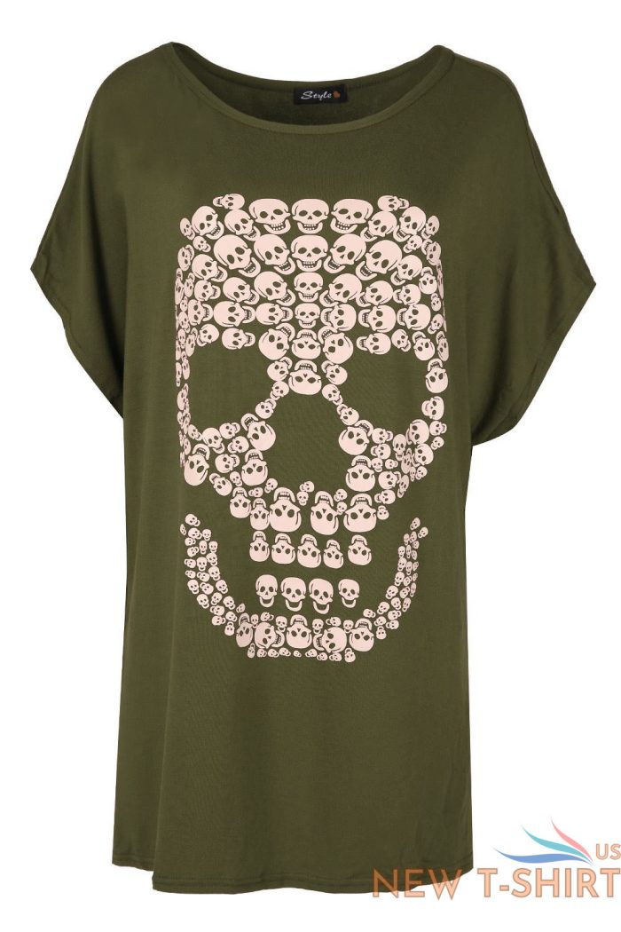 womens ladies oversized halloween grey skull butterfly flowers baggy t shirt top 7.jpg