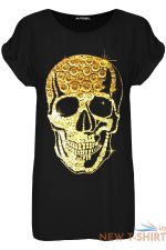 womens ladies oversized skull flowers turn up cap sleeve baggy tee top t shirt 4.jpg