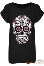 womens ladies oversized skull flowers turn up cap sleeve baggy tee top t shirt 6.jpg