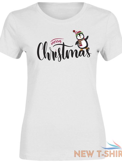 womens ladies penguin merry christmas print t shirt novelty party gift top 1.jpg