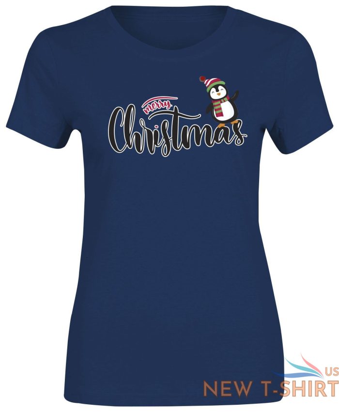 womens ladies penguin merry christmas print t shirt novelty party gift top 7.jpg