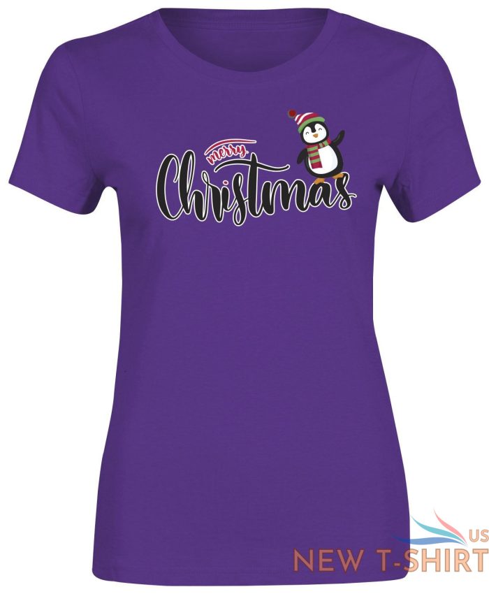 womens ladies penguin merry christmas print t shirt novelty party gift top 9.jpg