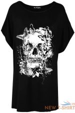 womens ladies scary halloween skeleton heart skull batwing lagenlook t shirt top 5.jpg