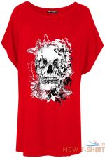 womens ladies scary halloween skeleton heart skull batwing lagenlook t shirt top 7.jpg