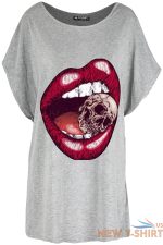 womens lips bitting skull head oversized baggy top ladies halloween t shirt top 1.jpg