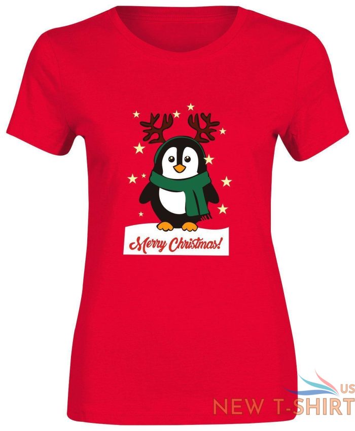 womens merry christmas print penguin t shirt girls xmas gift party top tees 0.jpg