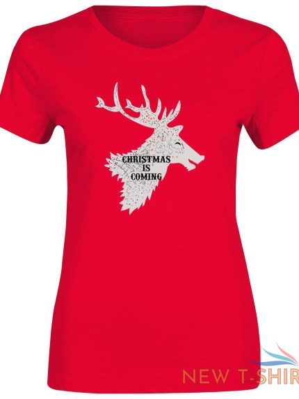 womens reindeer christmas is coming print xmas t shirt short sleeve top tees 0.jpg