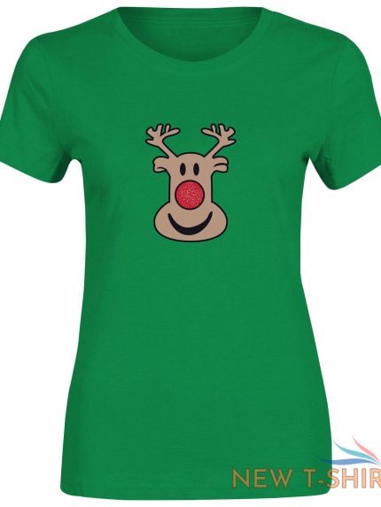 womens rudolph christmas reindeer t shirt crew neck xmas top tees 2.jpg