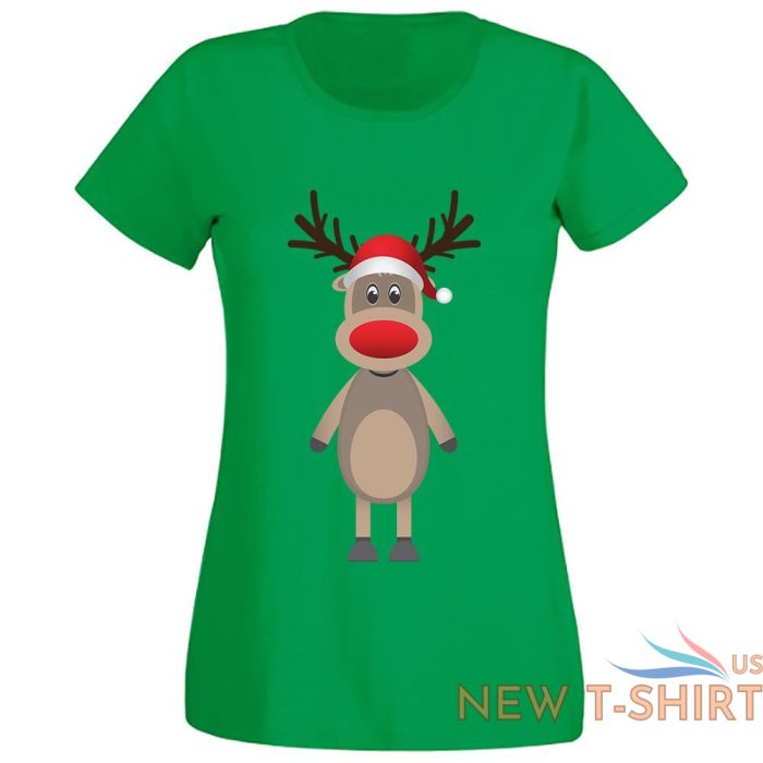 womens rudolph santa xmas printed t shirt girls short sleeve xmas party wear top 1.jpg