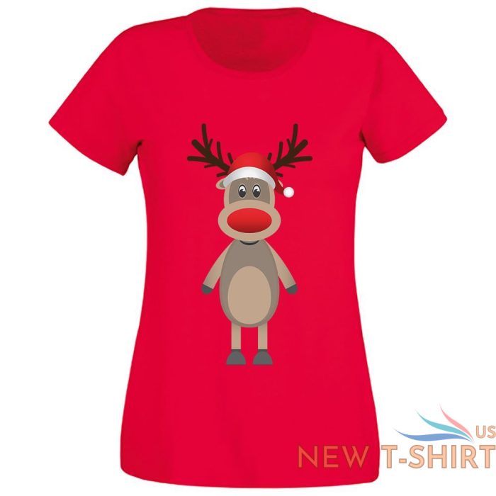 womens rudolph santa xmas printed t shirt girls short sleeve xmas party wear top 2.jpg