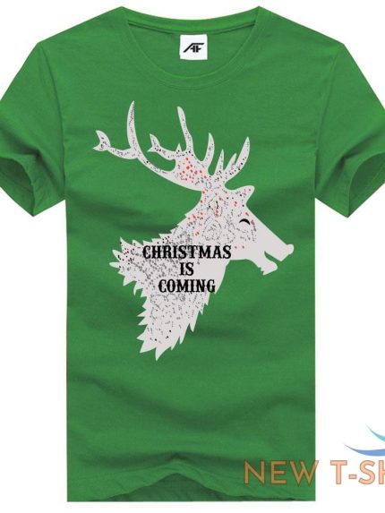 womens santa christmas is coming printed t shirt short sleeve xmas stretchy top 0.jpg