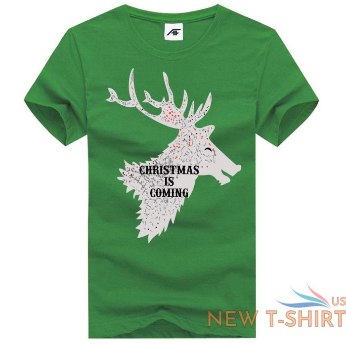 womens santa christmas is coming printed t shirt short sleeve xmas stretchy top 0.jpg