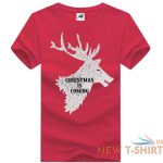 womens santa christmas is coming printed t shirt short sleeve xmas stretchy top 5.jpg