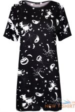 womens spooky cat ghost halloween ladies baggy lounge wear pj t shirt dress 1 1.jpg