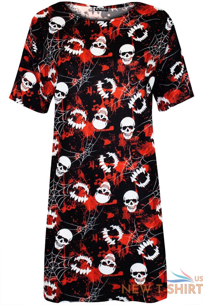 womens spooky cat ghost halloween ladies baggy lounge wear pj t shirt dress 8 1.jpg