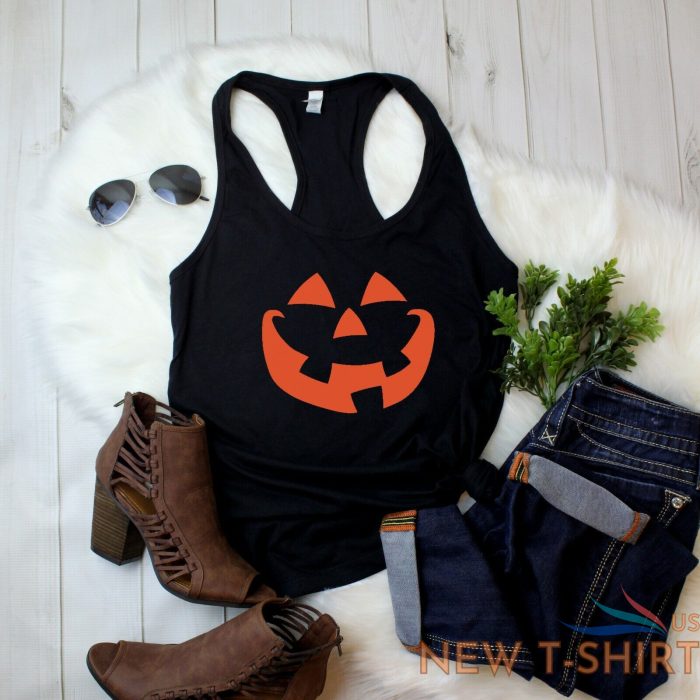 womens tank top pumpkin face t shirt halloween jack o lantern trick or treat tee 0.jpg