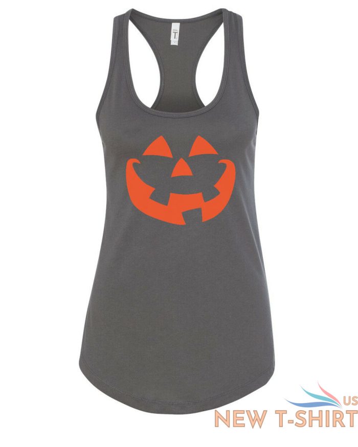 womens tank top pumpkin face t shirt halloween jack o lantern trick or treat tee 4.jpg