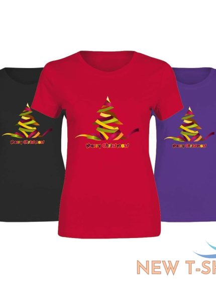 womens tree xmas merry christmas print tshirt girls short sleeve cotton top 0 1.jpg