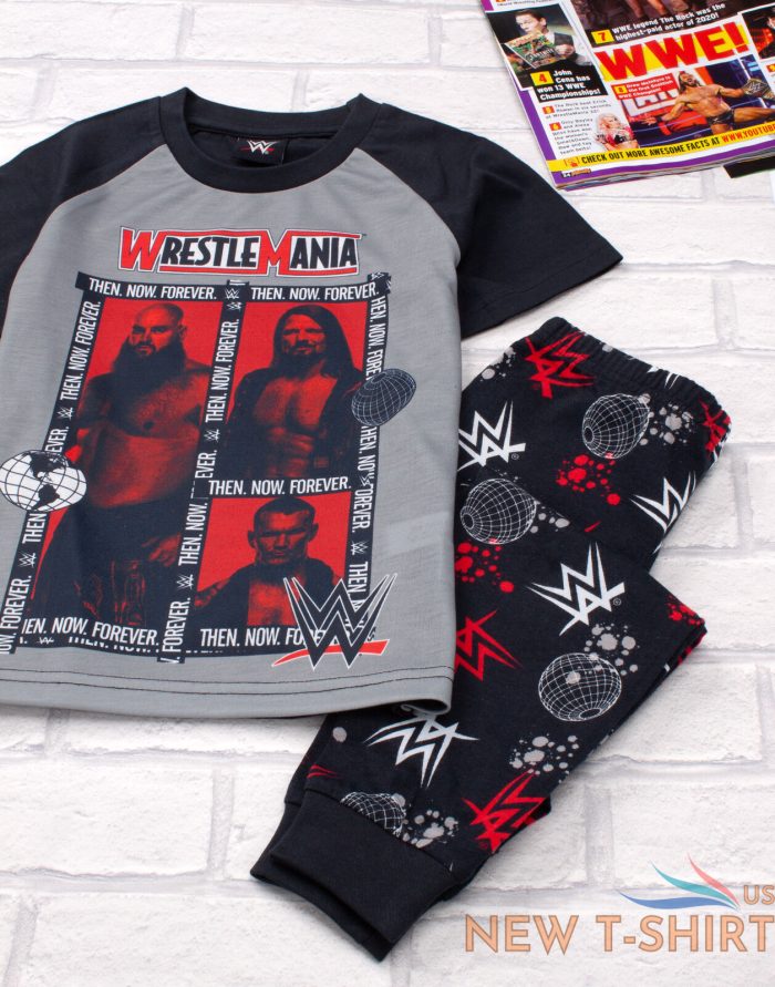 wwe pyjamas boys wrestle mania t shirt trousers kids pjs set 1.jpg