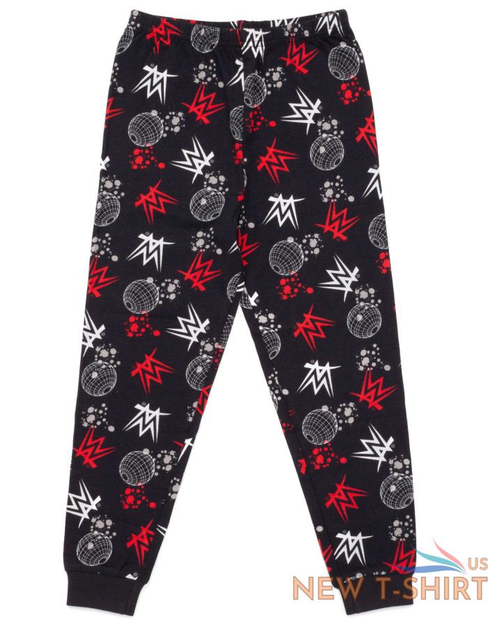 wwe pyjamas boys wrestle mania t shirt trousers kids pjs set 4.jpg