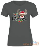 xmas reindeer print tshirt ladies girls merry christmas short sleeve cotton tee 3.jpg