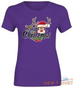 xmas reindeer print tshirt ladies girls merry christmas short sleeve cotton tee 8.jpg