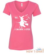 yes i can drive a stick v neck t shirt funny halloween witch 5.jpg